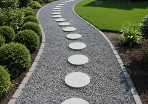 Steinplatten für einen Weg im Garten – Planung, Untergrund und Verlegung eines stabilen Gartenwegs aus Platten